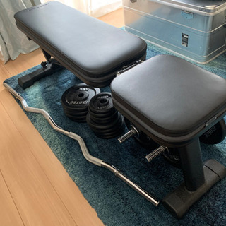 iROTEC バーベル + LEADING EDGE ベンチ セット【自宅トレーニング】