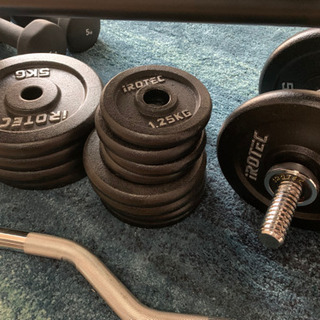 iROTEC バーベル + LEADING EDGE ベンチ セット【自宅トレーニング】