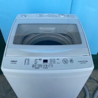 クリーニング済】アクア7.0㎏全自動洗濯機A「AQW-BK70G」（2019年製）