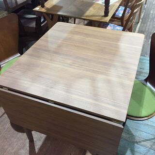 愛品館市原店】伸縮ダイニング3点セット【管理IDS007689-104】