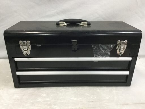 【未使用】工具セット ツールボックス引出タイプ 黒 [ソケットレンチ/スパナ/ドライバー/ペンチ/六角レンチ/かなづち/メジャー]