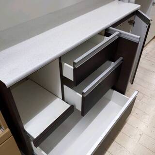 ☆8/6【✨参考上代10万✨ニトリ✨キッチンボード モデナ 140KB DBR 食器棚 レンジボード】140幅