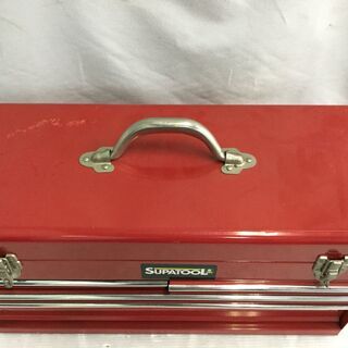 【未使用】工具セット ツールボックス引出タイプ 赤 [スパナ/ペンチ/ソケットレンチ/ビットドライバー/メジャー]等