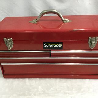 【未使用】工具セット ツールボックス引出タイプ 赤 [スパナ/ペンチ/ソケットレンチ/ビットドライバー/メジャー]等