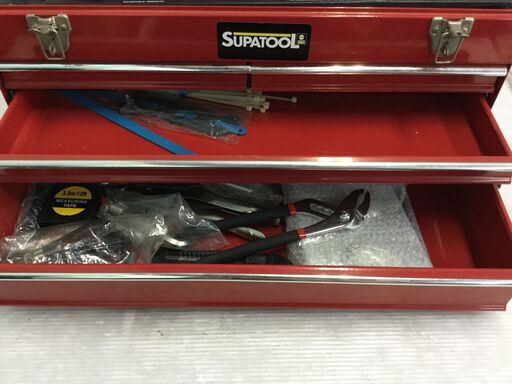 未使用】工具セット ツールボックス引出タイプ 赤 [スパナ/ペンチ  