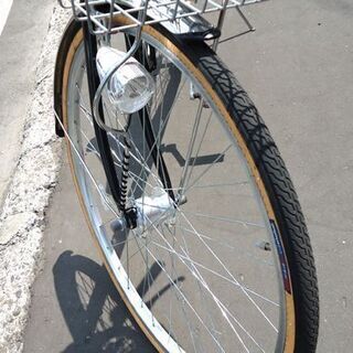 美品 27インチ 耐摩耗タイヤ オートライト 6段変速 ブラック パンクし