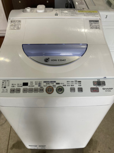 SHARP 5.5kg 簡易乾燥付 全自動洗濯機 ES-TG55L-A 2014年製 - 生活家電