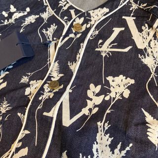 ヴィトン デニム リーフ ベースボールシャツ