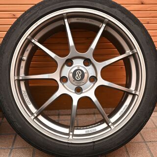 18インチ軽量ホイールENKEI RSM9 7.5J+48 PCD114.3 TOYOプロクセス 215 