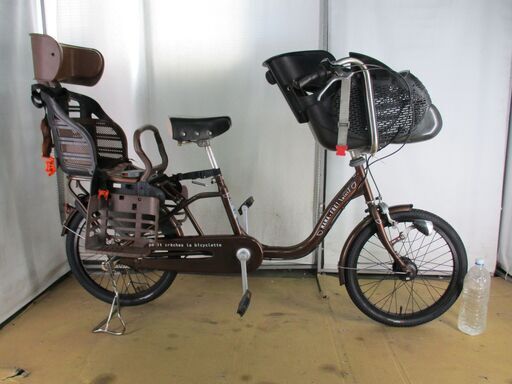 ★16000円★ 子乗せ中古自転車 B393　3人乗り対応　ブラウン【20インチ　3段　LEDオートライト 】