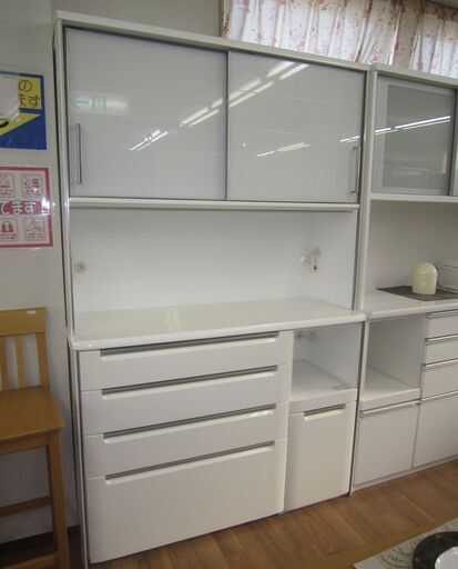 R067 国産 シギヤマ家具 キッチンボード、食器棚、幅130cm 美品
