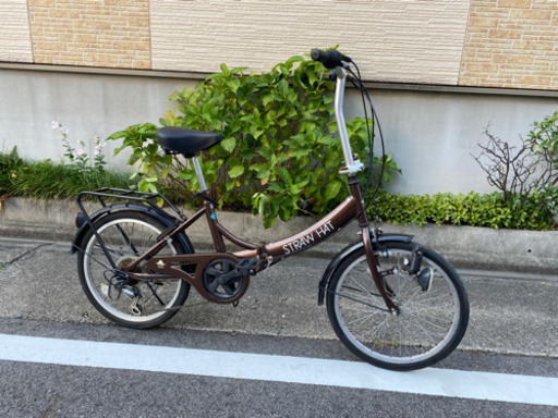 20インチ折りたたみ自転車　6段 ブラウン