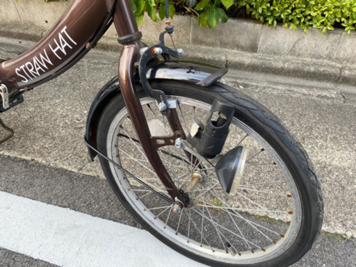 20インチ折りたたみ自転車　6段 ブラウン