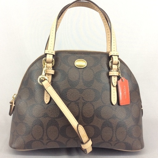 COACH コーチ シグネチャー レザー×PVC 2wayショルダーバッグ