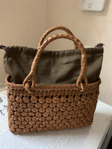 お手軽価格 3点セット バッグ 山葡萄カゴ 六角花編み 匠の技 新品