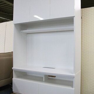ニトリ AVキャビネット 幅120 ポルテ ホワイト テレビボード テレビ台 2018年製 NITORI AVボード 中古家具 店頭引取歓迎 R3802)