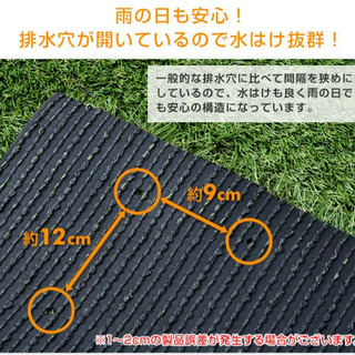 【お譲り先決定】人工芝　防草シート付き　1m×2m − 愛知県