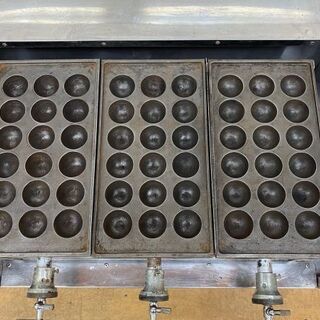 引取限定・現状渡し】 業務用 たこ焼き機 18穴×3連 プロパンガス LP