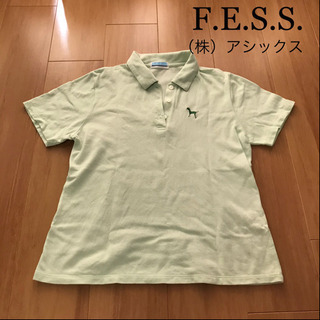 ☆F.E.S.S. 黄緑　犬のワンポイント　ポロシャツ 