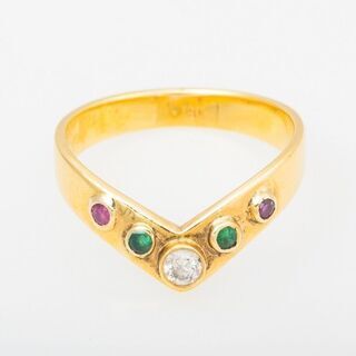 18K ダイヤモンド・エメラルド・ルビー 指輪 品番r20-334 18K ダイヤモンド・エメラルド・ルビー 指輪 品番r20-334
