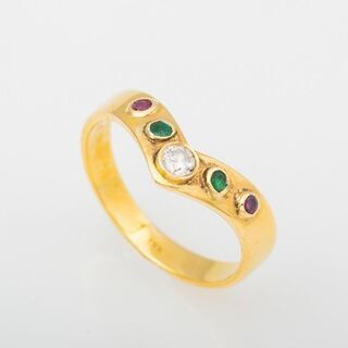 18K ダイヤモンド・エメラルド・ルビー 指輪 品番r20-334 18K ダイヤモンド・エメラルド・ルビー 指輪 品番r20-334
