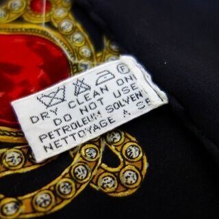 【苫小牧バナナ】CHANEL/シャネル ヴィンテージ シルク100% 大判スカーフ ジュエリー柄 ブラック 中古♪ 苫小牧バナナ】CHANEL/シャネル ヴィンテージ シルク100% 大判スカーフ