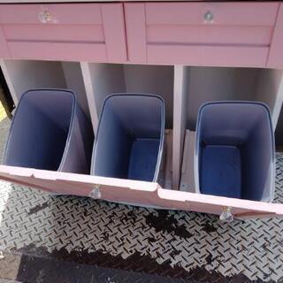 カウンター ダストボックス ゴミ箱 姫家具 ピンク 配送設置ご相談 