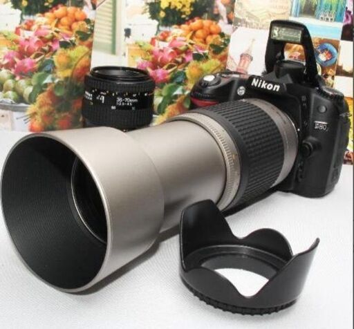 ❤️新品カメラバッグ付き❤️ニコン D80 超望遠 300mm ダブルレンズ❤️