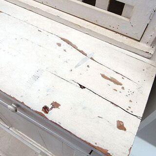 札幌市/清田区　カントリー調 キッチンボード アメリカン カントリー キャビネット ホワイト 食器棚