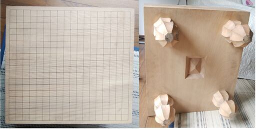 碁盤（足付、19路盤、天柾） 碁石（蛤/那智黒） 囲碁セット【碁盤 碁石】脚