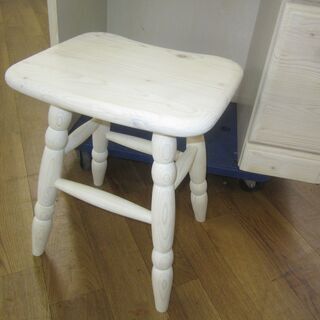 R224 大川家具（サン）天然木一面鏡ドレッサー椅子セット、幅70cm 美品