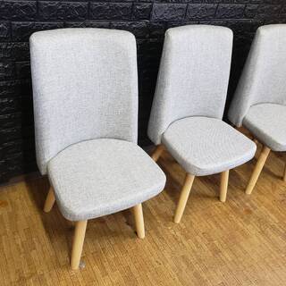 【6489】ダイニング回転チェア４脚セット・ライトグレー