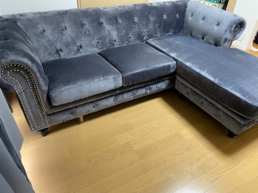 特価ブリティッシュソファ　ベロア　美品　Ｌ字　SOFA カリモク