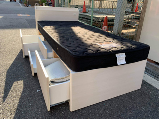 シングルベッド引き出し付き⁉️大阪市内配達無料⭕️保証付き