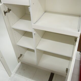 レンジボード 幅75×奥39.5×高118cm ホワイト 食器棚 キッチン収納 収納