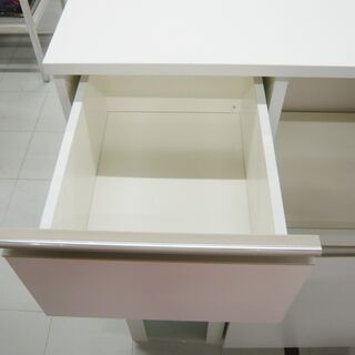 レンジボード 幅75×奥39.5×高118cm ホワイト 食器棚 キッチン収納 収納