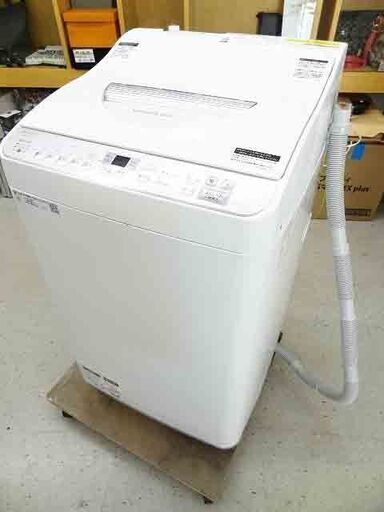 お値下げ！【恵庭】SHARP/シャープ　乾燥機付き全自動洗濯機　ES-TX5C-S　2019年製　5.5㎏　洗濯乾燥機　穴なし槽　中古品　PayPay支払いOK！