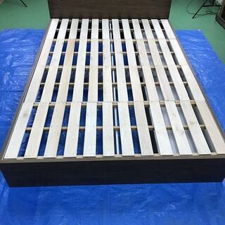 (新品)☆木製ダブルベッド　引き出し付き　ＷＮＴ☆