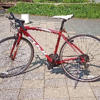 自転車 赤 クロスバイク FUJI SPARROW サイズM