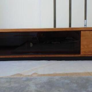 テレビボード テレビ台 ウォールナット ブラックガラス