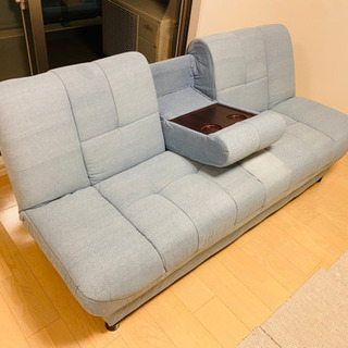 ニトリ 布張りソファベッド(ピナ4 BL) 1年4ヶ月使用 保証あり