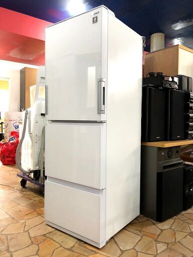 札幌近郊　送料無料　シャープ SHARP SJ-GW35F-W 冷凍冷蔵庫 350L 2020年製　3ドア 左右両開き どっちもドア プラズマクラスター 自動製氷
