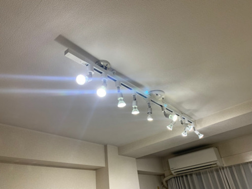 ライティングレール1.6m +スポットライト10個+LEDランプ14個（内、未使用4個）セット