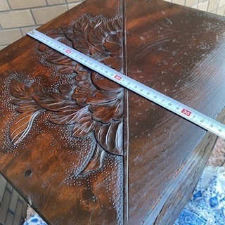 逸品 貴重 5段チェスト 引出 抽斗 無垢材 検 伝統工芸 軽井沢彫? 日光彫? 松本民芸