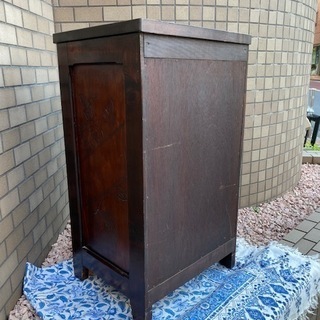 逸品 貴重 5段チェスト 引出 抽斗 無垢材 検 伝統工芸 軽井沢彫? 日光彫? 松本民芸