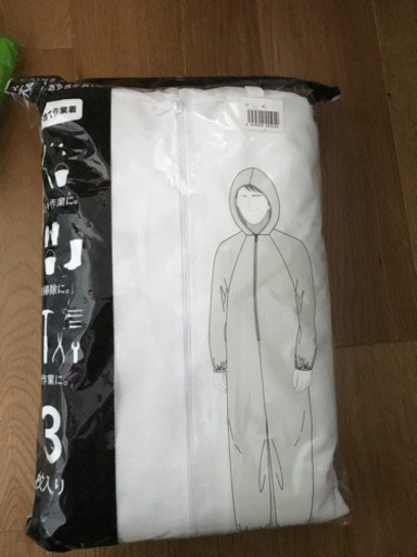 使い捨て作業着　不織布　L  3枚入