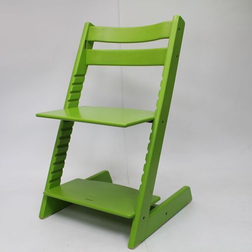 468)STOKKE ストッケ トリップトラップ ハイチェア ベビーチェア グリーン 緑 シリアルナンバーS/N4～ 子供椅子 北欧家具
