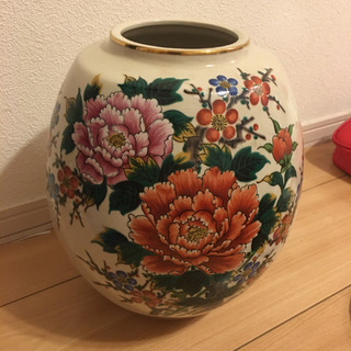 九谷陶寿 花瓶 牡丹