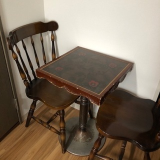 カフェテーブル&椅子2脚セット