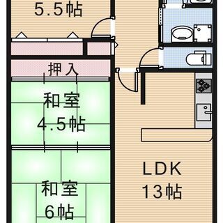 No90KN😊✨敷金•礼金無し😊✨３LDK❗️子供可👪2人入居可👫の画像